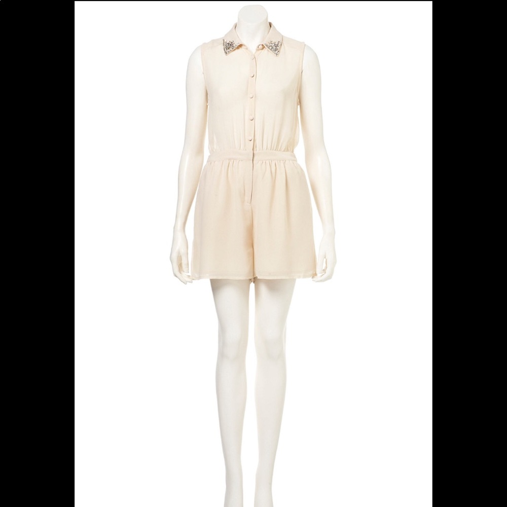 Topshop Diamante Collar Playsuit/Romper
